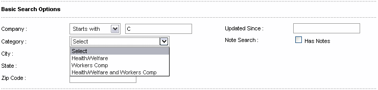 TPA Basic Search Options